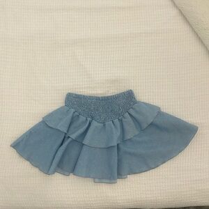 Flowers by Zoe smocked waist chambray skirt
